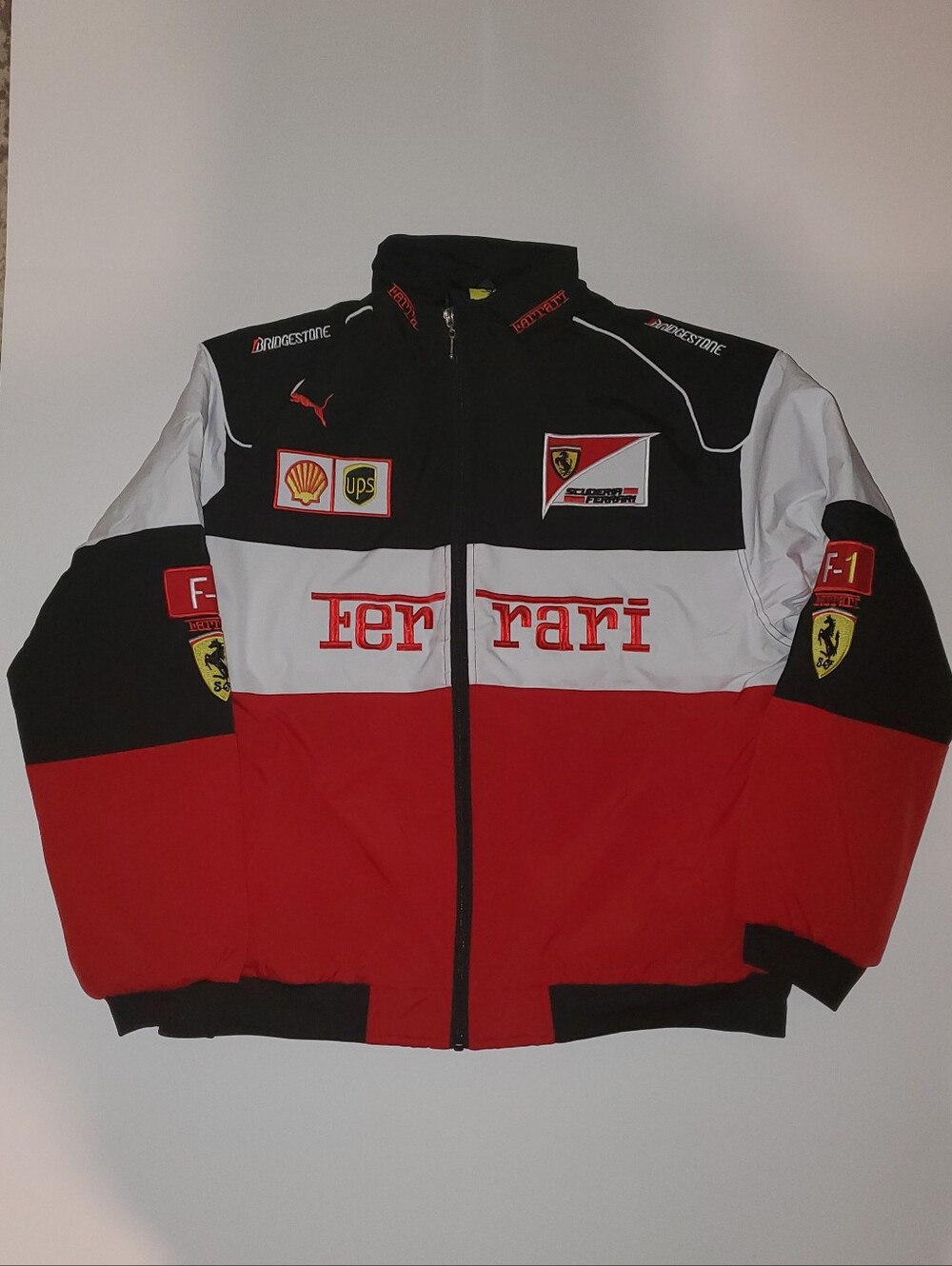 Unisex Vintage Ferrari F1 Racing Embroidered Logos Jacket Size Extra Large
